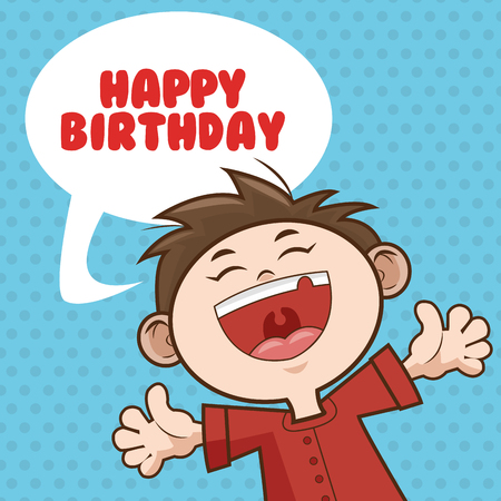 Happy Birthday concept party icons design, vector illustration 10 eps graphic.のイラスト素材