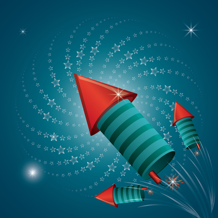 Firework design  with rocket  icon design, vector illustration 10 eps graphic.のイラスト素材