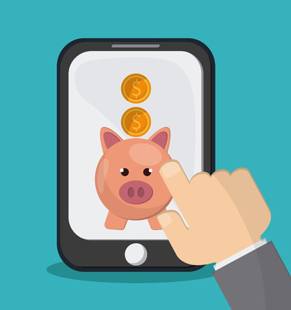 Save money concept with financial icon design, vector illustration 10 eps graphic.のイラスト素材