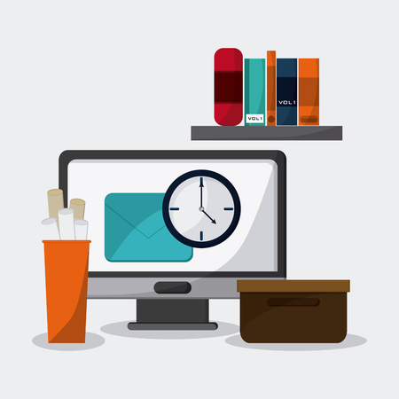 Office concept with technology icon design, vector illustration 10 eps graphic.のイラスト素材