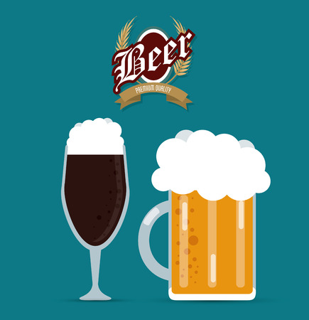 Menu concept with beer icons design, vector illustration 10 eps graphic.のイラスト素材