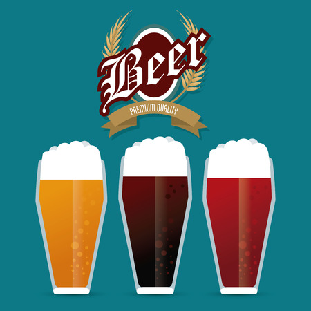 Menu concept with beer icons design, vector illustration 10 eps graphic.のイラスト素材
