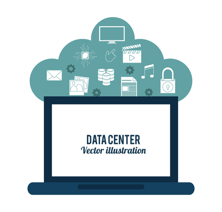Data center concept with computing icons design, vector illustration 10 eps graphic.のイラスト素材