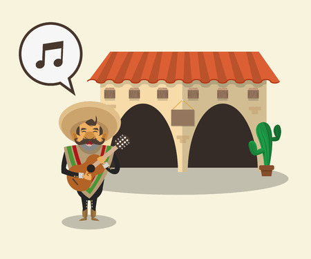 Mexico  concept with culture icon designのイラスト素材