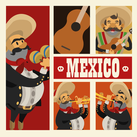 Mexico  concept with culture icon designのイラスト素材
