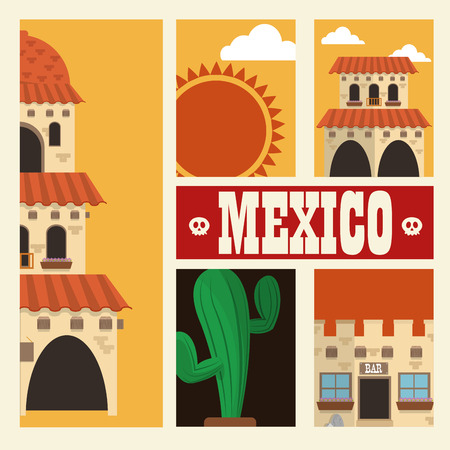 Mexico  concept with culture icon designのイラスト素材