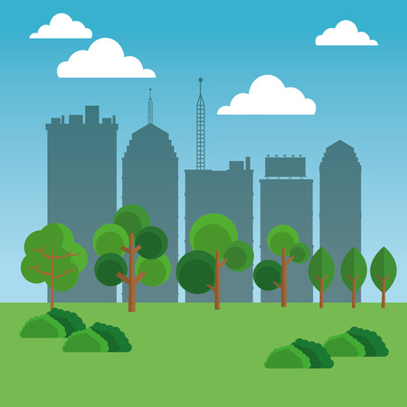 City concept with nature icon designのイラスト素材