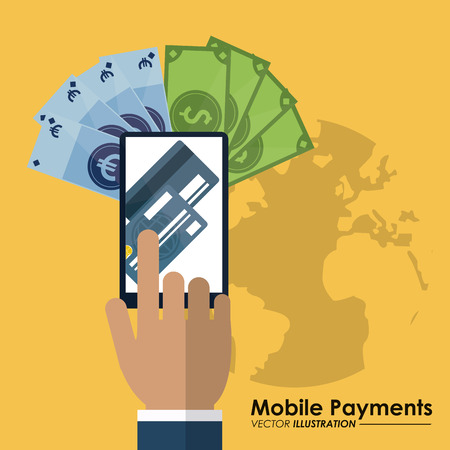 Mobile payment concept with ecommerce icon designのイラスト素材
