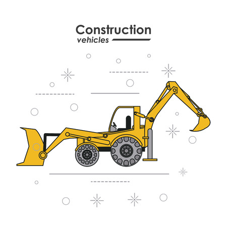 Construction concept with truck icons design, vector illustrationのイラスト素材