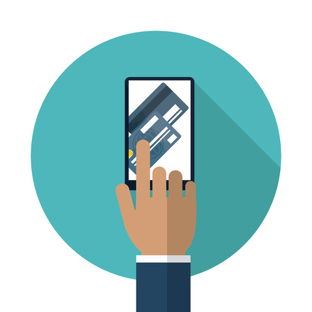 Mobile payment concept with smartphone icons design, vector illustrationのイラスト素材