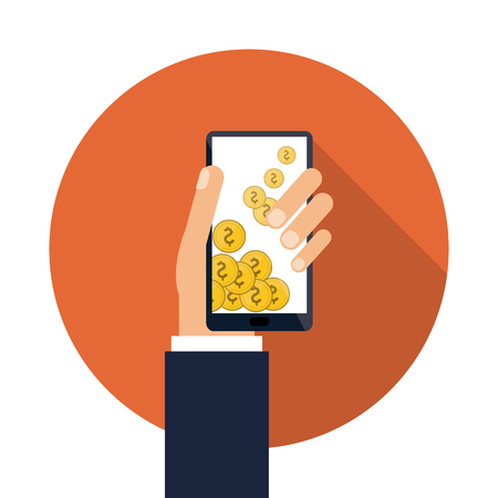 Mobile payment concept with smartphone icons design, vector illustrationのイラスト素材