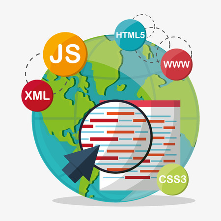 Developer concept with technology icons design, vector illustrationのイラスト素材