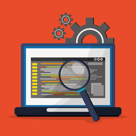 Developer concept with technology icons design, vector illustrationのイラスト素材