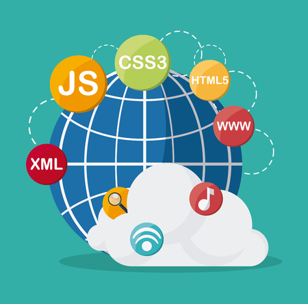 SEO concept with technology icons design,のイラスト素材