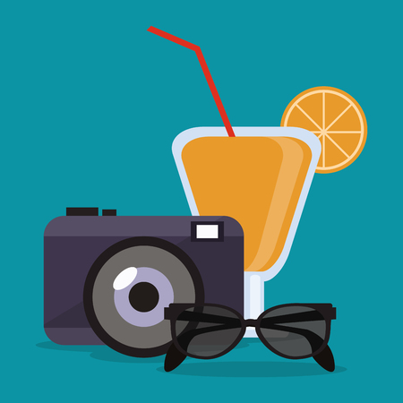 Vacation concept with summer icons design, vector illustration 10 eps graphic.のイラスト素材