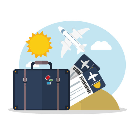 Vacation concept with summer icons design, vector illustration 10 eps graphic.のイラスト素材