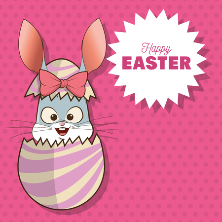 Happy easter concept with rabbit icons design, vector illustration 10 eps graphic.のイラスト素材