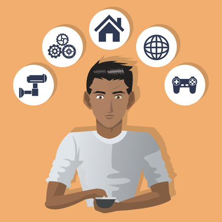 Internet concept with things icons design, vector illustration 10 eps graphic.のイラスト素材