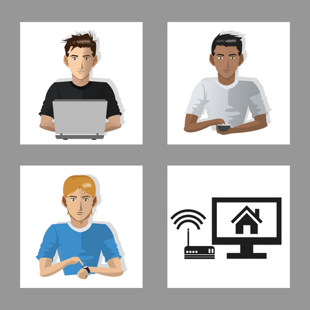 Internet concept with things icons design, vector illustration 10 eps graphic.のイラスト素材