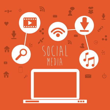 Social media concept with icons designのイラスト素材