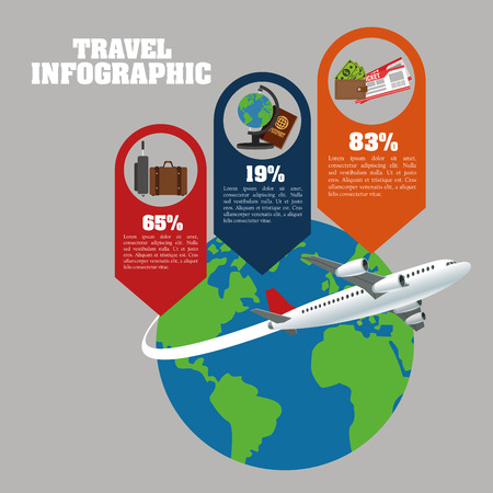 Travel concept with infographic icon design, vector illustration 10 eps graphic.のイラスト素材