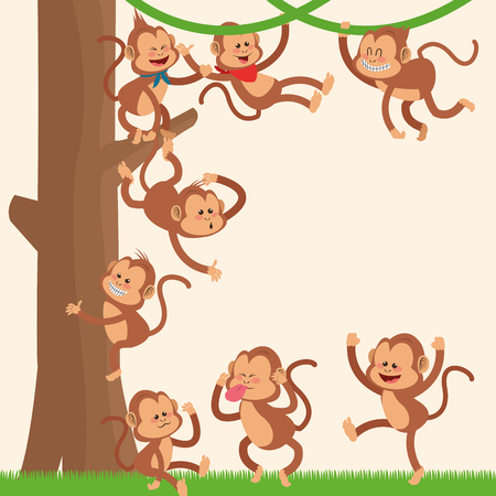 Animal  concept with monkey icon design, vector illustration 10 eps graphic.のイラスト素材