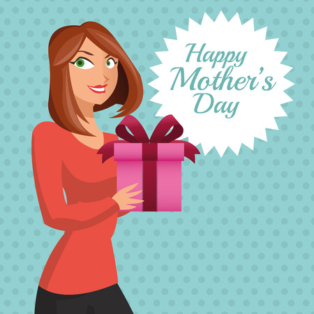 Happy mothers day concept with icon designのイラスト素材