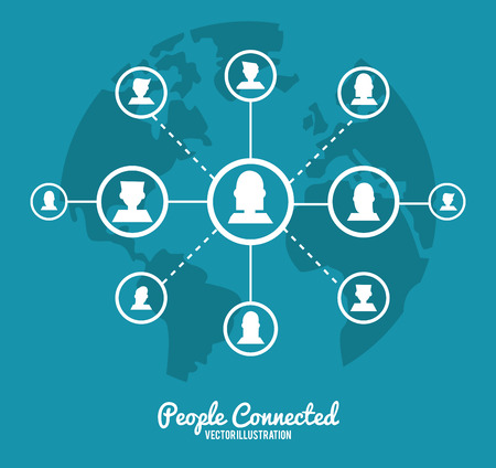 People concept with social network icon designのイラスト素材