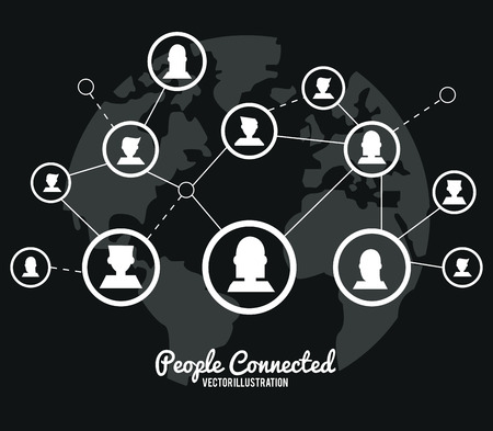 People concept with social network icon designのイラスト素材