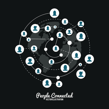 People concept with social network icon designのイラスト素材