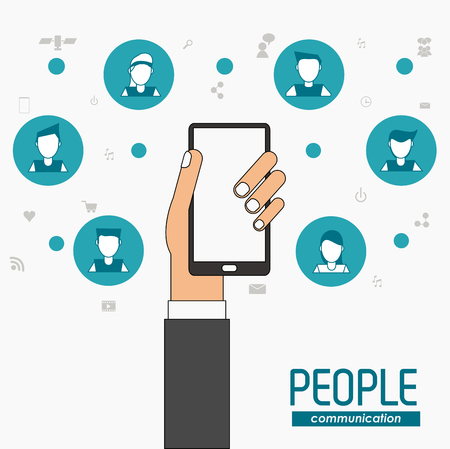 People concept with social network icon designのイラスト素材