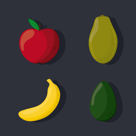 Healthy food concept with fruits icon designのイラスト素材