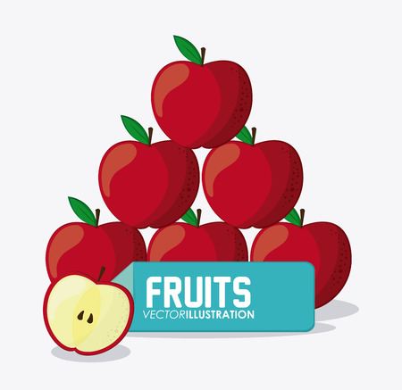 Healthy food concept with fruits icon designのイラスト素材