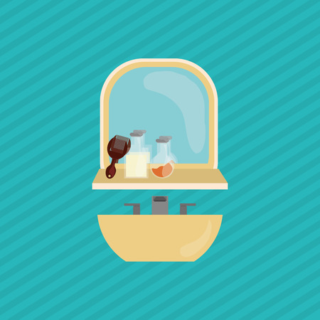 Bathroom concept with icon design,のイラスト素材