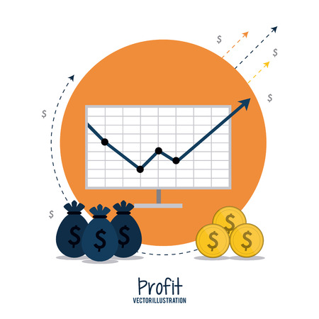 Profit concept with financial item icon design, vector illustration 10 eps graphic.のイラスト素材