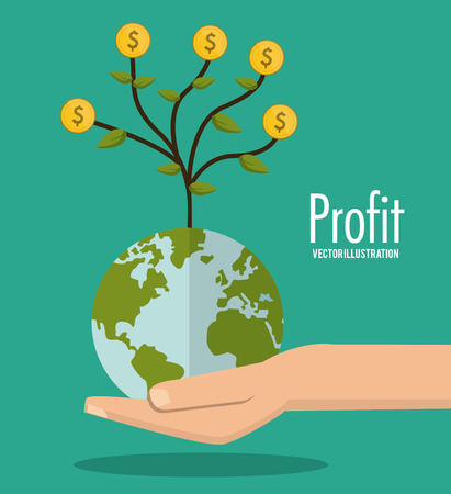 Profit concept with financial item icon design, vector illustration 10 eps graphic.のイラスト素材