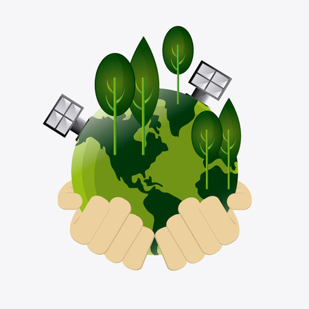 Save world concept with eco  icon design, vector illustration 10 eps graphic.のイラスト素材