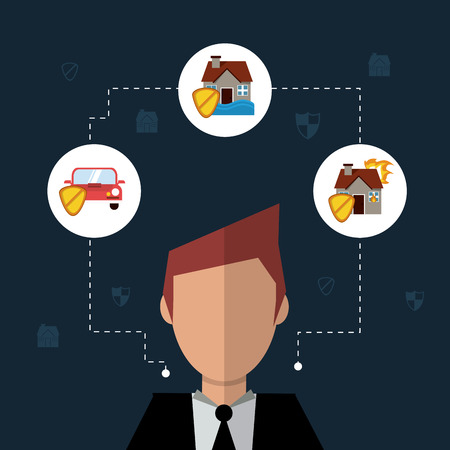 Insurance concept with protection icon design, vector illustration 10 eps graphic.のイラスト素材