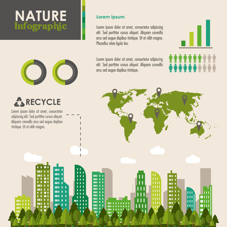 Ecology concept with infographic icon design, vector illustration 10 eps graphic.のイラスト素材