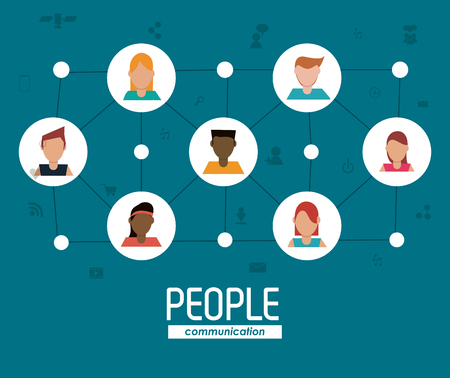 People concept with social network icon design, vector illustration 10 eps graphic.のイラスト素材