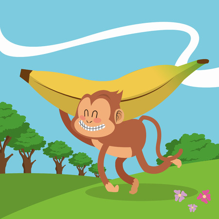 Monkey  concept with icon design, vector illustration 10 eps graphic.のイラスト素材