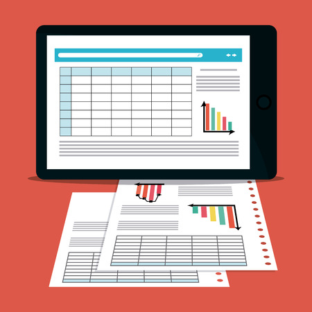Spreadsheet concept with icon design, vector illustration 10 eps graphic.のイラスト素材