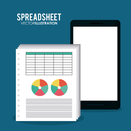 Spreadsheet concept with icon design, vector illustration 10 eps graphic.のイラスト素材