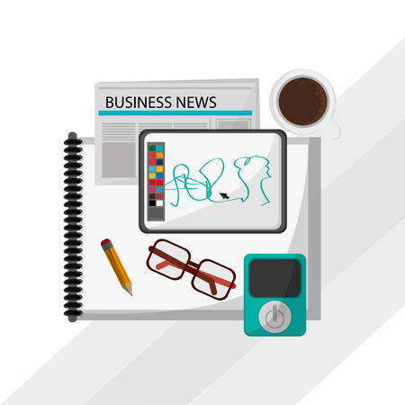 Office with icon design, vector illustration 10 eps graphic.のイラスト素材