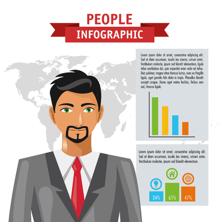 People  concept with infographic icon design, vector illustration 10 eps graphic.のイラスト素材