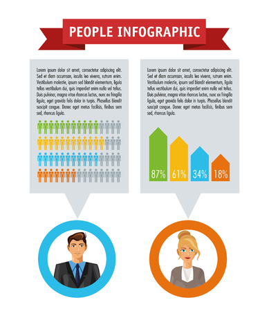 People  concept with infographic icon design, vector illustration 10 eps graphic.のイラスト素材