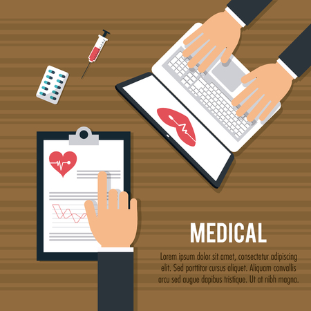 Medical care concept with icon design, vector illustration 10 eps graphicのイラスト素材