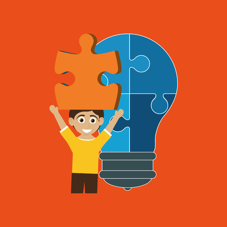 Puzzle concept with icon design, vector illustration 10 eps graphic.のイラスト素材