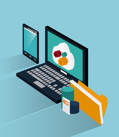 Technology concept with isometric icon design, vector illustration 10 eps graphic.のイラスト素材