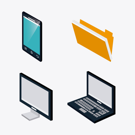 Technology concept with isometric icon design, vector illustration 10 eps graphic.のイラスト素材